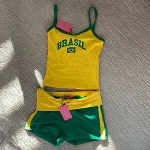 Brazil top and shorts set from edikted new with tags